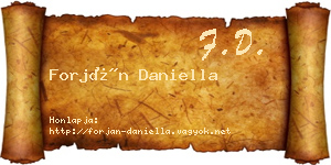 Forján Daniella névjegykártya